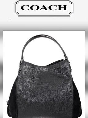 Coach Women's Edie 42 Dark Antique Nickel / Black Leather Shoulder Bag